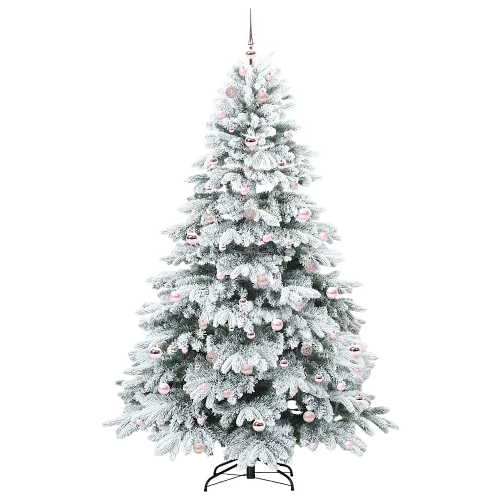 vidaXL Artificial Christmas Tree with 300 LEDs White 210 cm PE and PVC