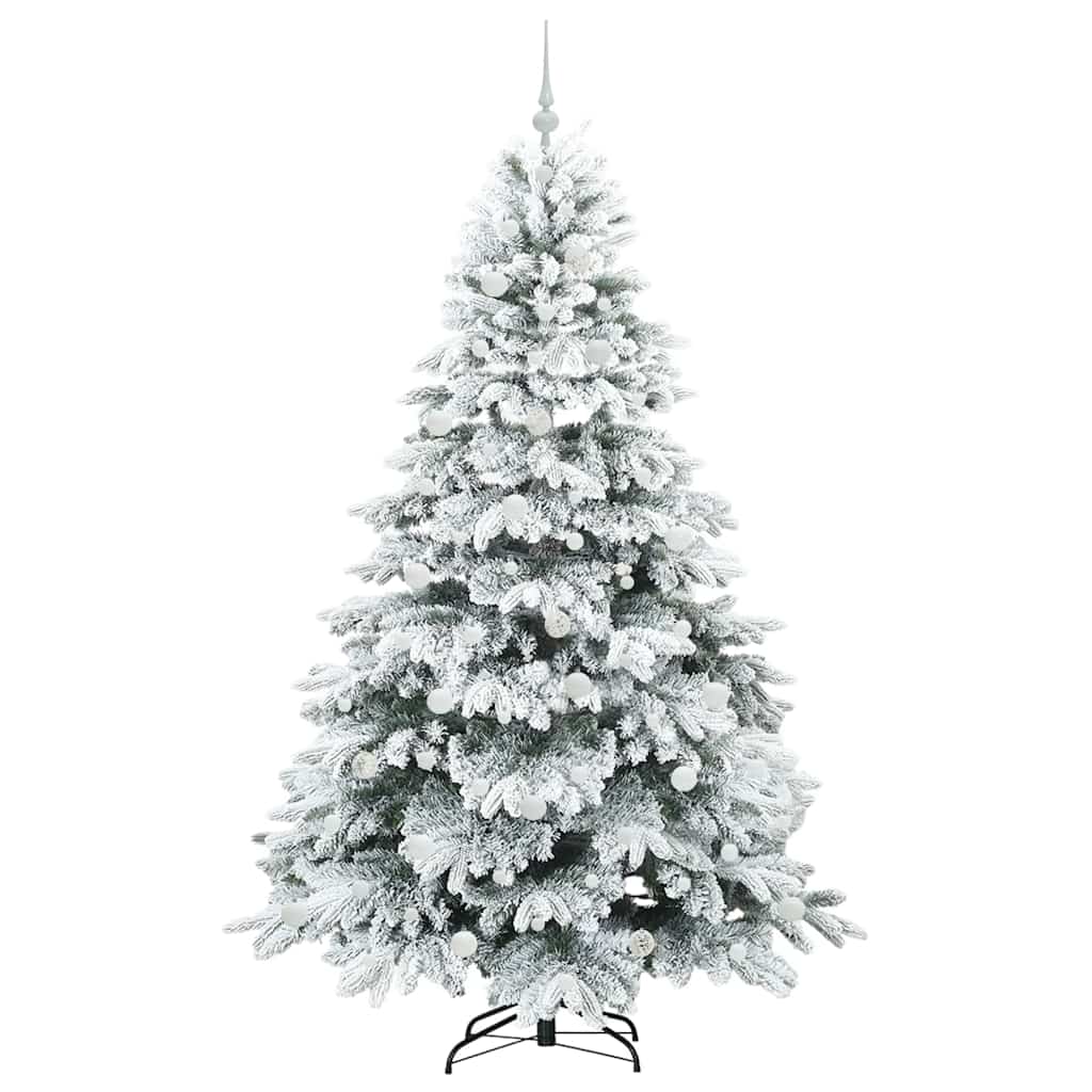 vidaXL Artificial Christmas Tree with 300 LEDs White 210 cm PE and PVC