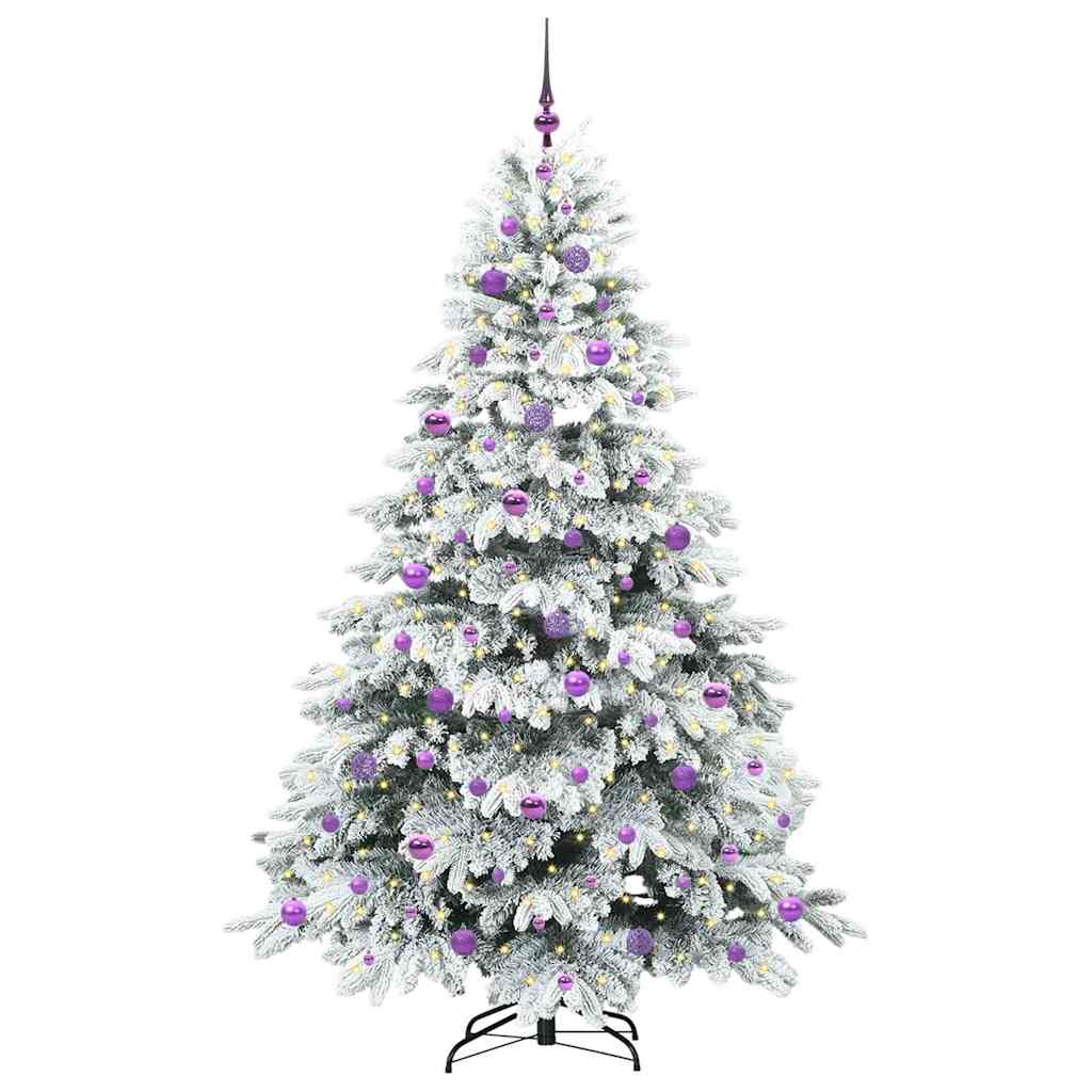 vidaXL Artificial Christmas Tree with 300 LEDs White 210 cm PE and PVC