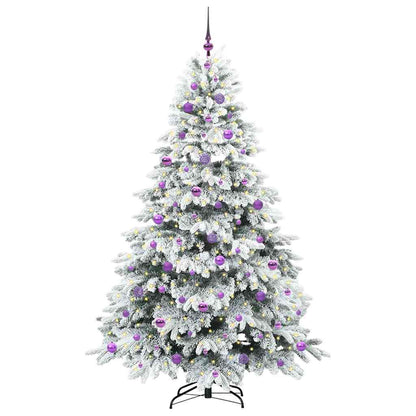 vidaXL Artificial Christmas Tree with 300 LEDs White 210 cm PE and PVC