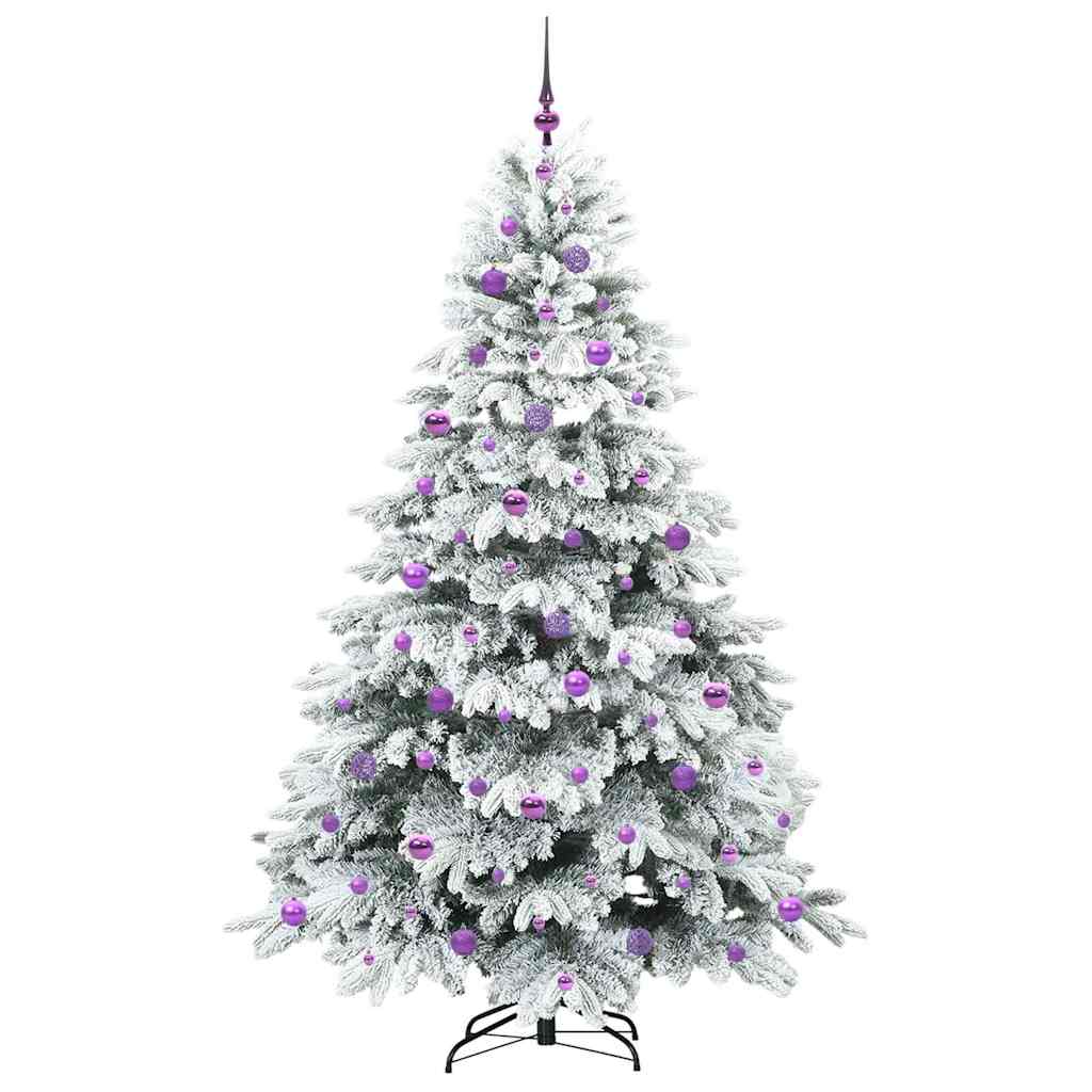 vidaXL Artificial Christmas Tree with 300 LEDs White 210 cm PE and PVC