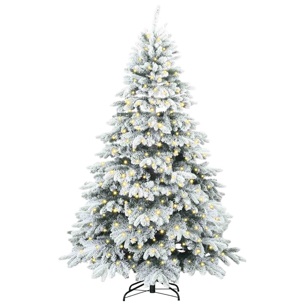 vidaXL Artificial Christmas Tree with 300 LEDs White 240 cm PE and PVC