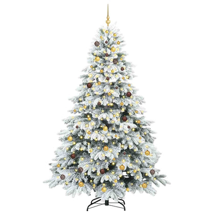 vidaXL Artificial Christmas Tree with 300 LEDs White 240 cm PE and PVC