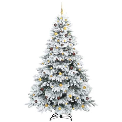vidaXL Artificial Christmas Tree with 300 LEDs White 240 cm PE and PVC