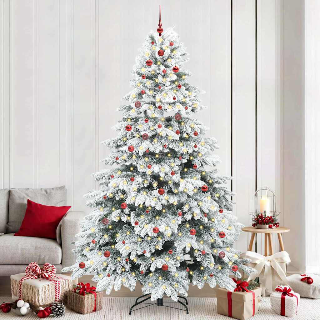 vidaXL Artificial Hinged Christmas Tree 240 cm 300 LEDs Warm White
