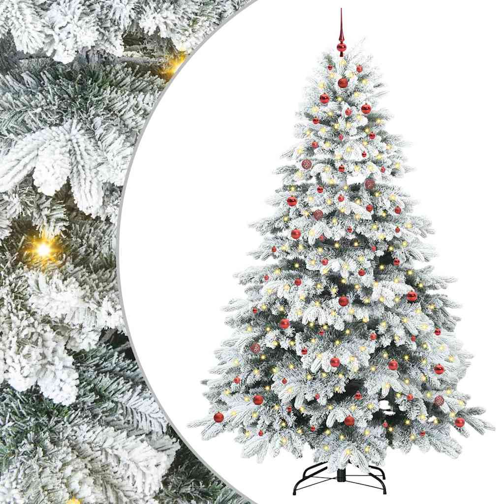 vidaXL Artificial Hinged Christmas Tree 240 cm 300 LEDs Warm White