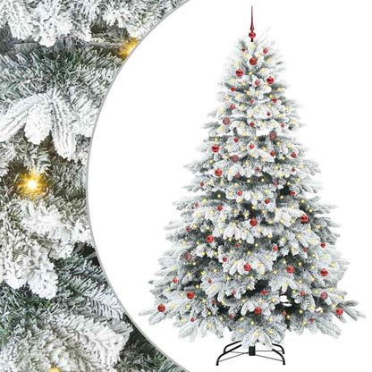 vidaXL Artificial Hinged Christmas Tree 240 cm 300 LEDs Warm White