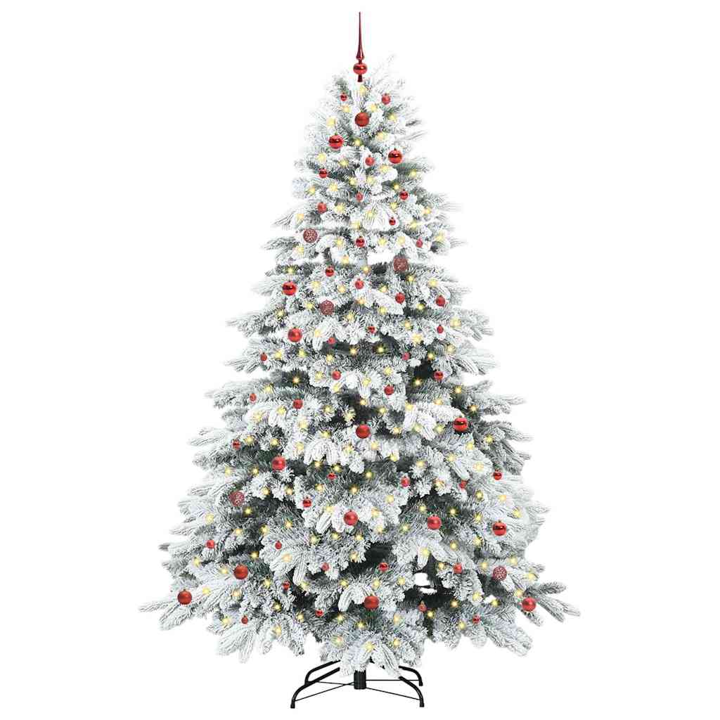 vidaXL Artificial Hinged Christmas Tree 240 cm 300 LEDs Warm White