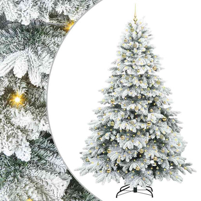 vidaXL Artificial Christmas Tree with 300 LEDs White 240 cm PE and PVC