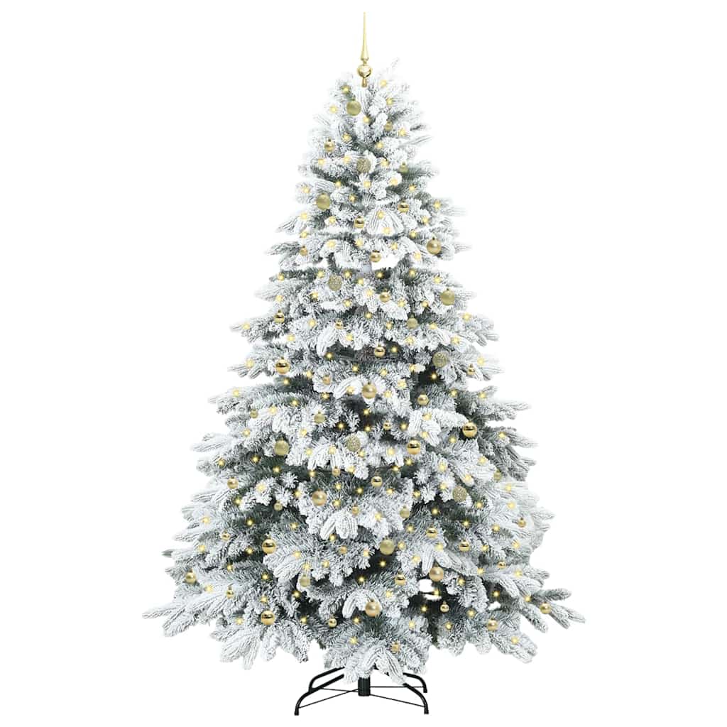 vidaXL Artificial Christmas Tree with 300 LEDs White 240 cm PE and PVC