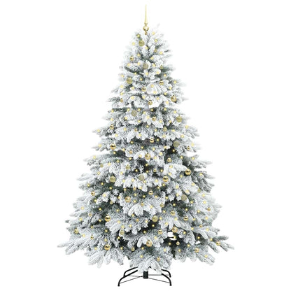 vidaXL Artificial Christmas Tree with 300 LEDs White 240 cm PE and PVC