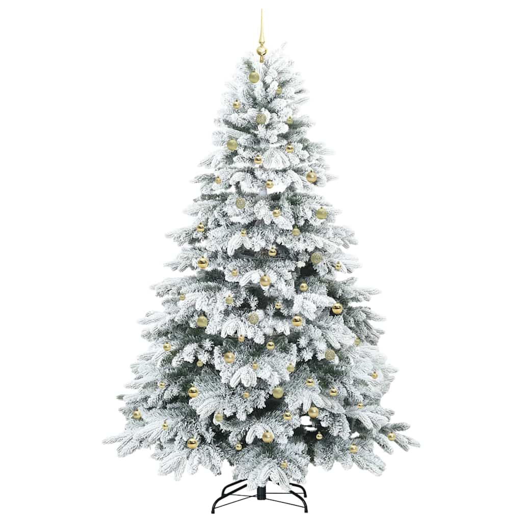 vidaXL Artificial Christmas Tree with 300 LEDs White 240 cm PE and PVC