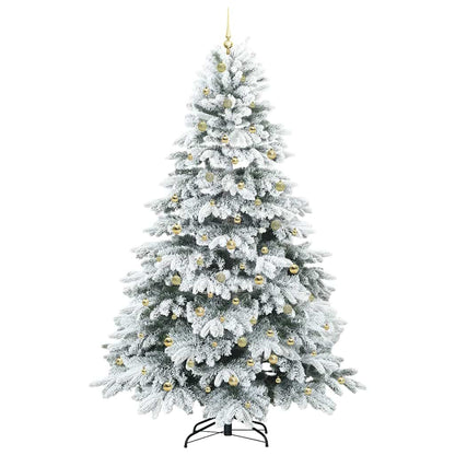 vidaXL Artificial Christmas Tree with 300 LEDs White 240 cm PE and PVC