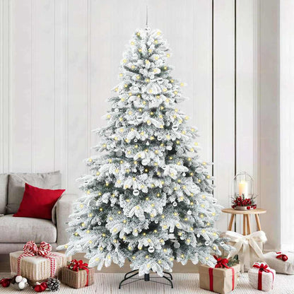 vidaXL Artificial Hinged Christmas Tree 240 cm 300 LEDs Warm White