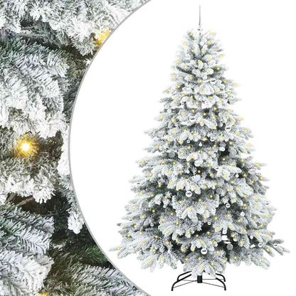 vidaXL Artificial Hinged Christmas Tree 240 cm 300 LEDs Warm White