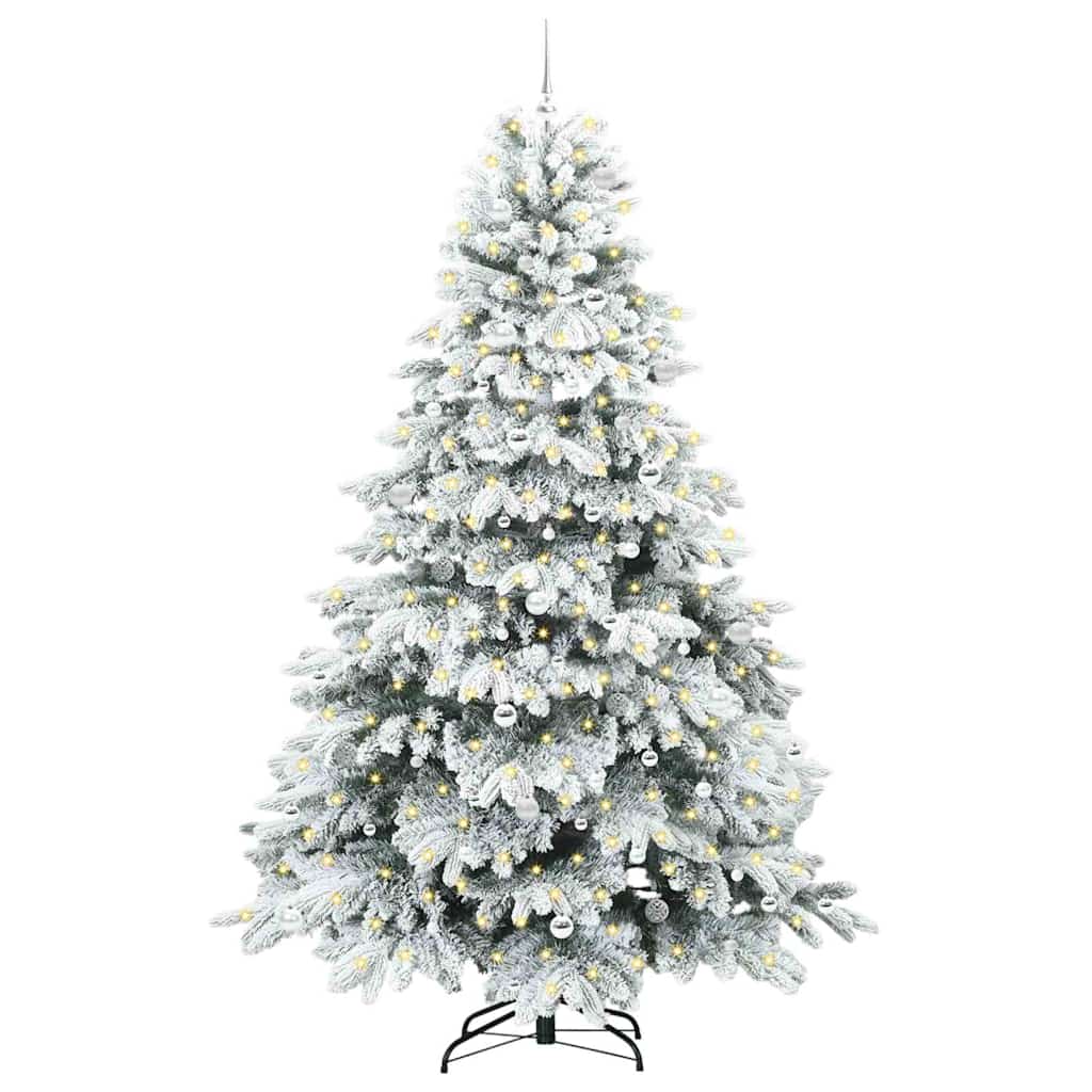 vidaXL Artificial Hinged Christmas Tree 240 cm 300 LEDs Warm White