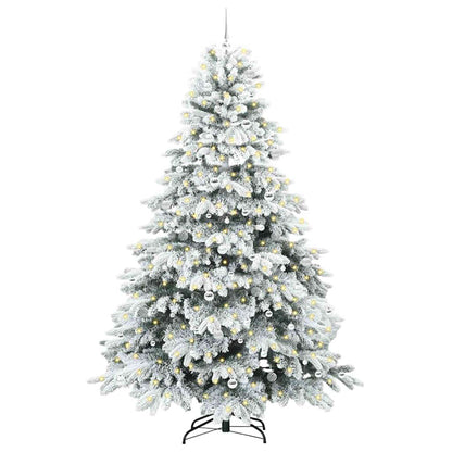 vidaXL Artificial Hinged Christmas Tree 240 cm 300 LEDs Warm White