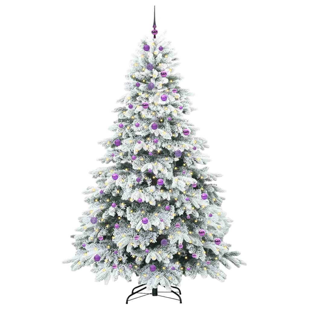 vidaXL Artificial Christmas Tree with 300 LEDs White 240 cm PE and PVC