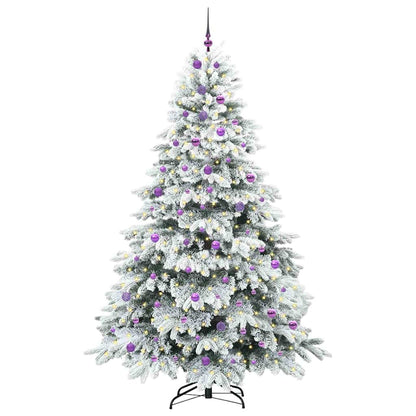 vidaXL Artificial Christmas Tree with 300 LEDs White 240 cm PE and PVC