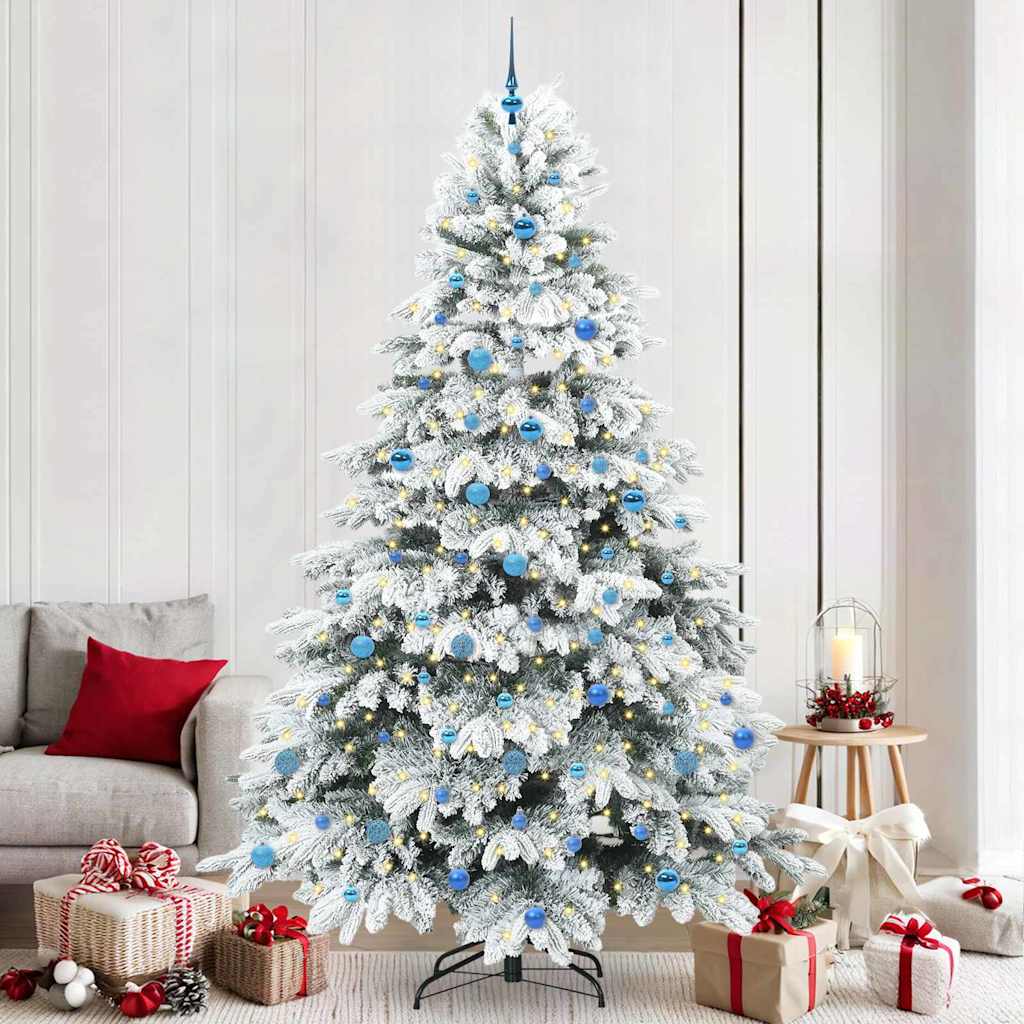 vidaXL Artificial Christmas Tree with 300 LEDs White 240 cm PE and PVC