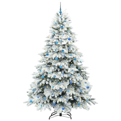 vidaXL Artificial Christmas Tree with 300 LEDs White 240 cm PE and PVC