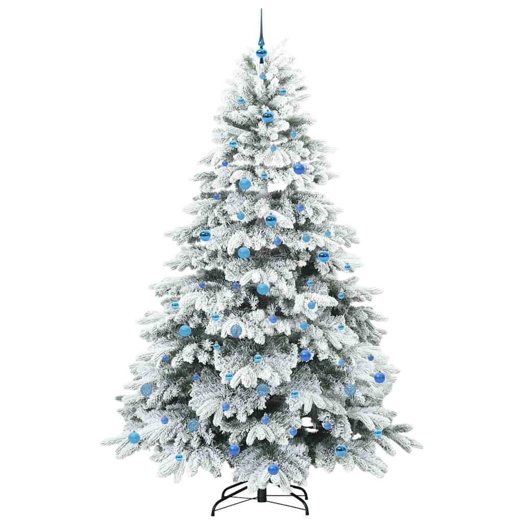 vidaXL Artificial Christmas Tree with 300 LEDs White 240 cm PE and PVC