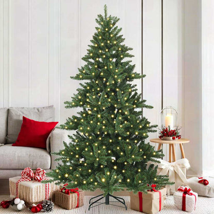 vidaXL Artificial Hinged Christmas Tree Green 180 cm PVC and Steel
