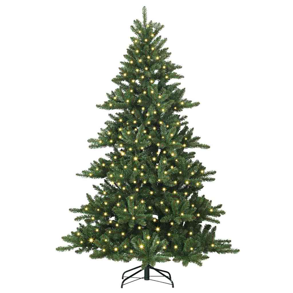 vidaXL Artificial Hinged Christmas Tree Green 180 cm PVC and Steel