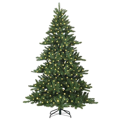 vidaXL Artificial Hinged Christmas Tree Green 180 cm PVC and Steel
