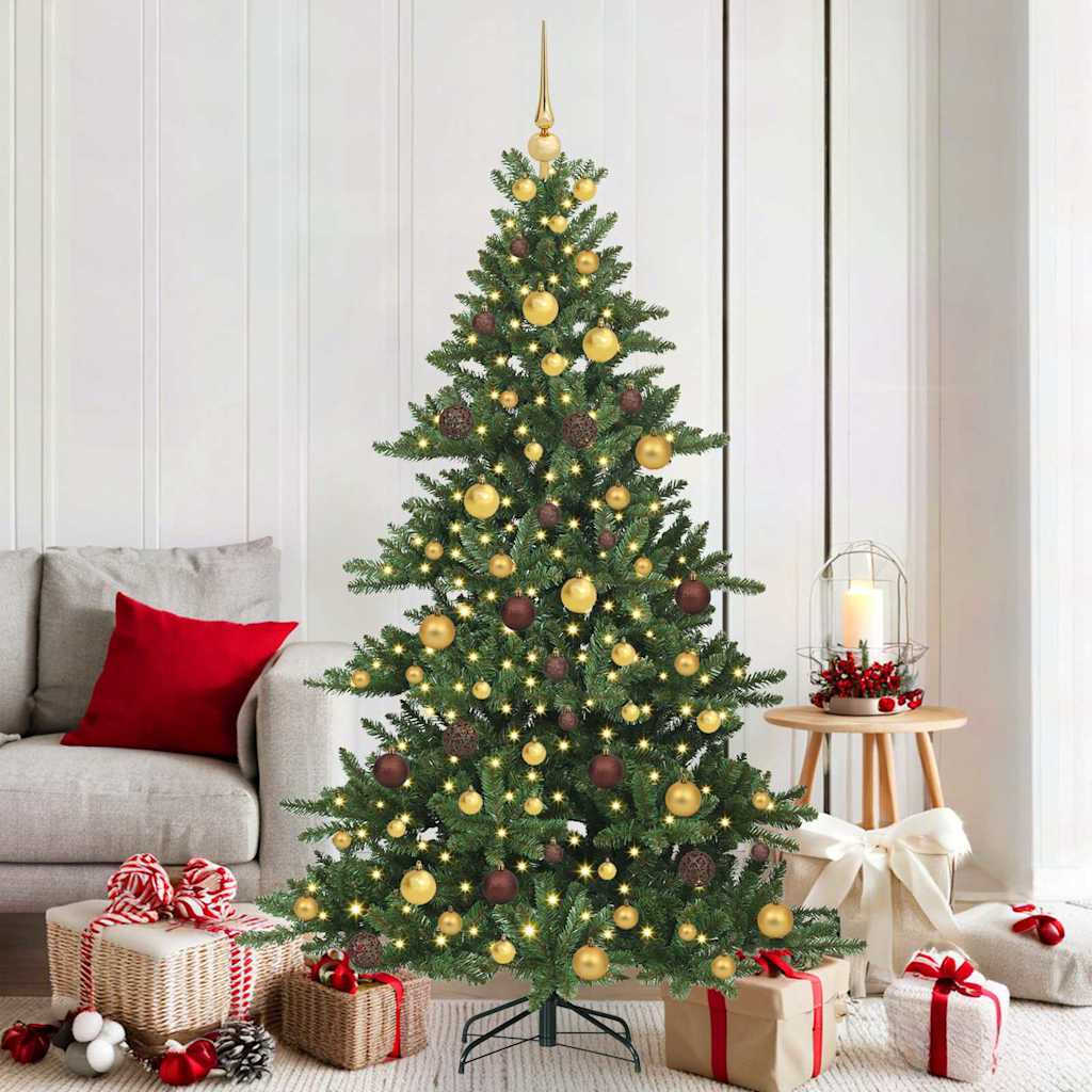 vidaXL Artificial Hinged Christmas Tree Green 180 cm PVC and Steel