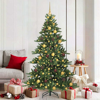 vidaXL Artificial Hinged Christmas Tree Green 180 cm PVC and Steel