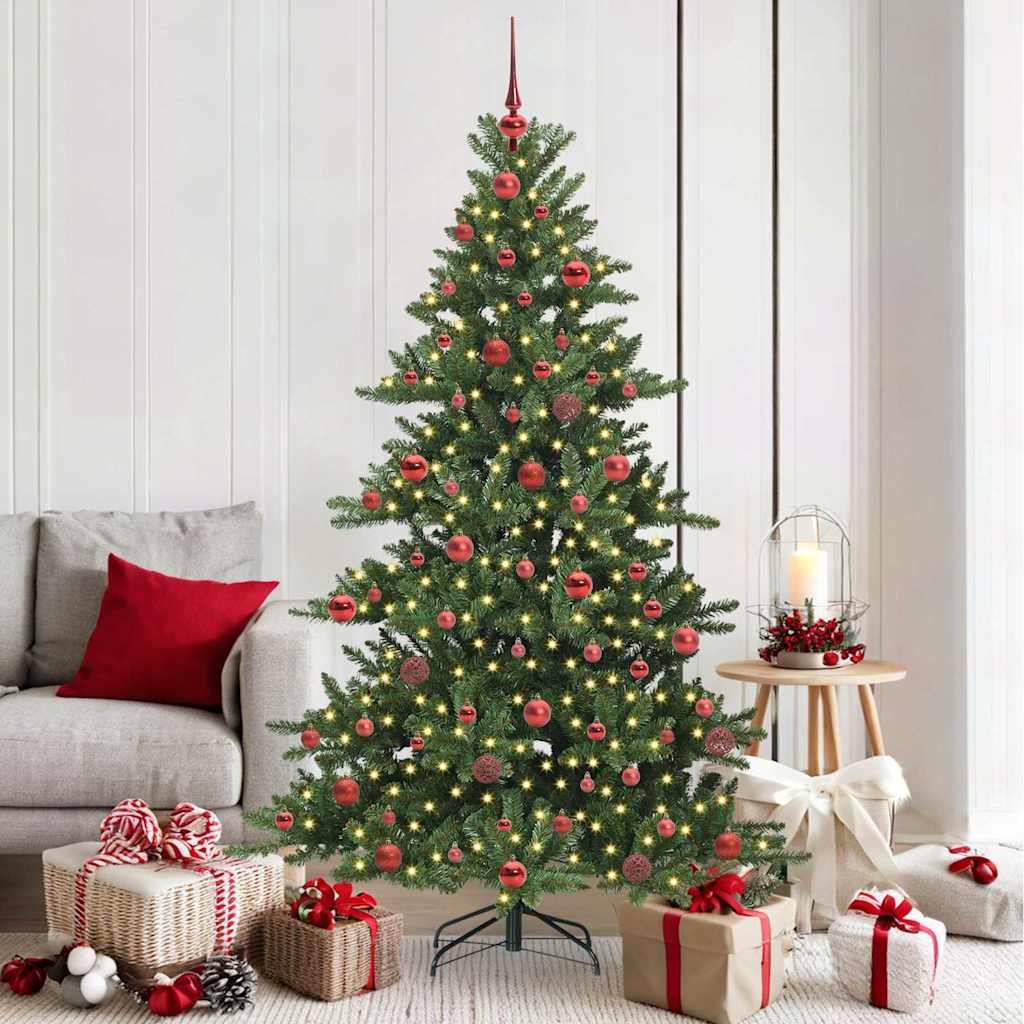 vidaXL Artificial Hinged Christmas Tree Green 180 cm PVC