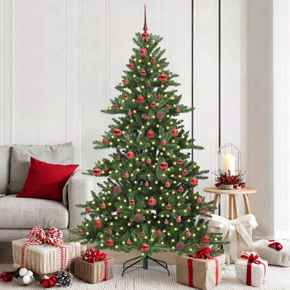vidaXL Artificial Hinged Christmas Tree Green 180 cm PVC