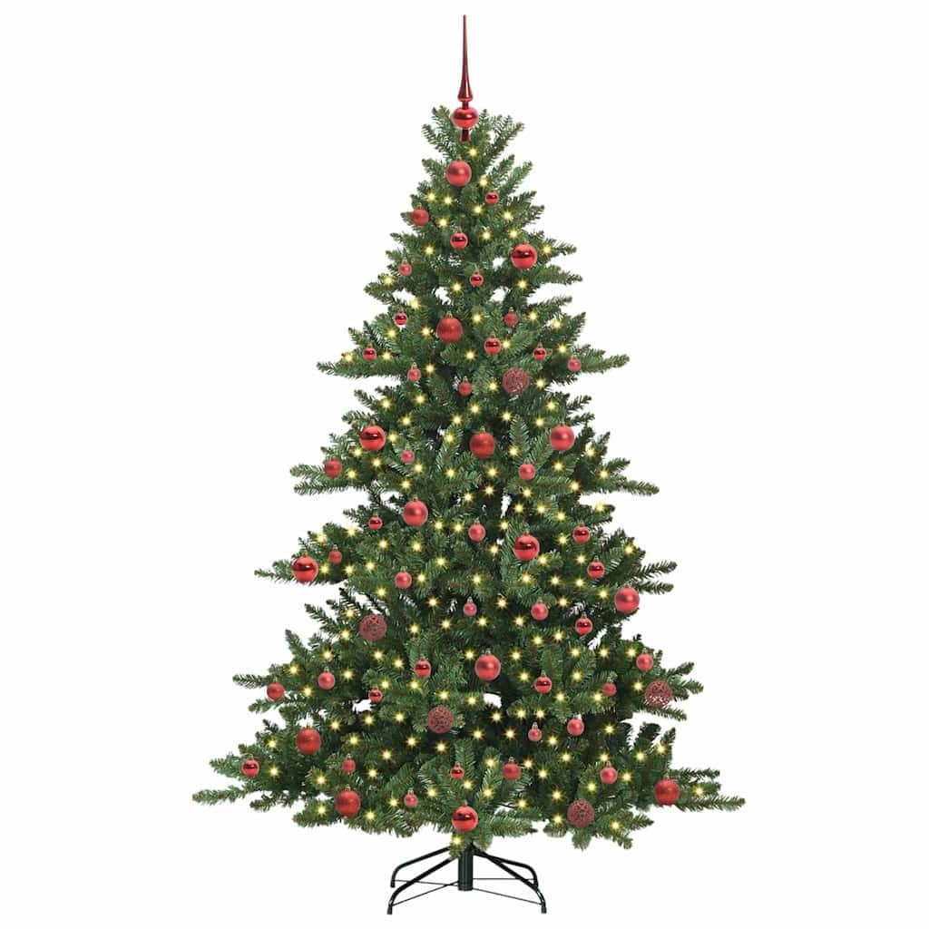 vidaXL Artificial Hinged Christmas Tree Green 180 cm PVC