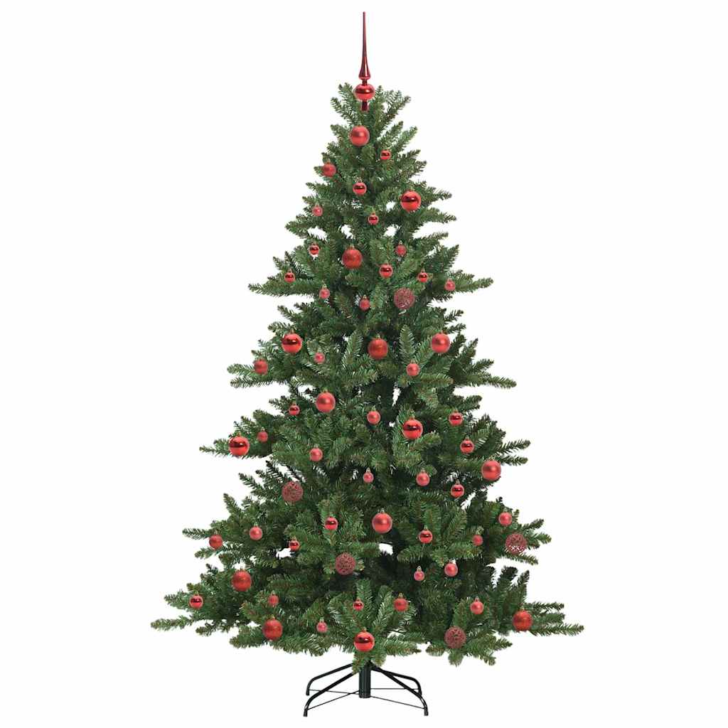 vidaXL Artificial Hinged Christmas Tree Green 180 cm PVC