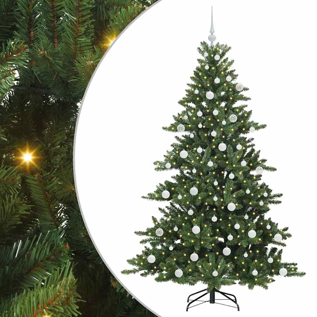 vidaXL Artificial Hinged Christmas Tree Green 180 cm PVC and Steel