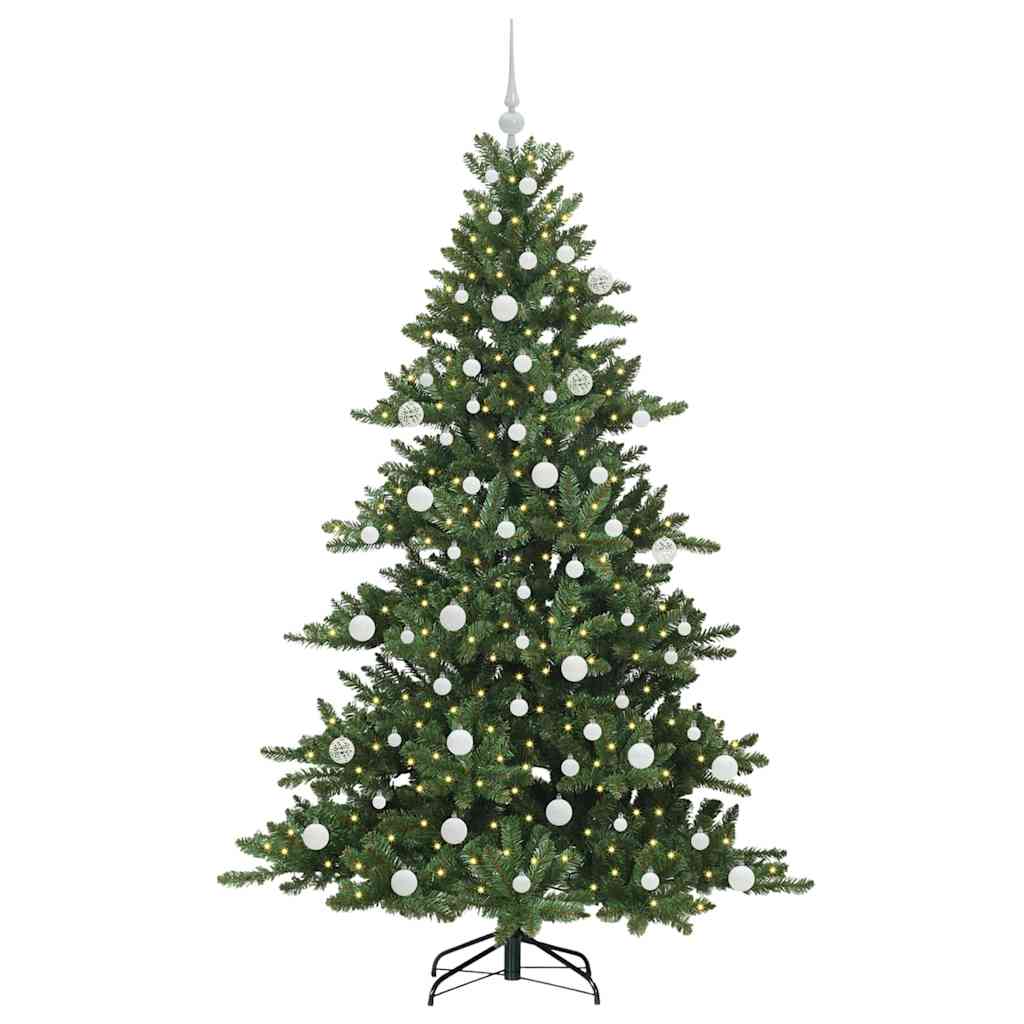 vidaXL Artificial Hinged Christmas Tree Green 180 cm PVC and Steel