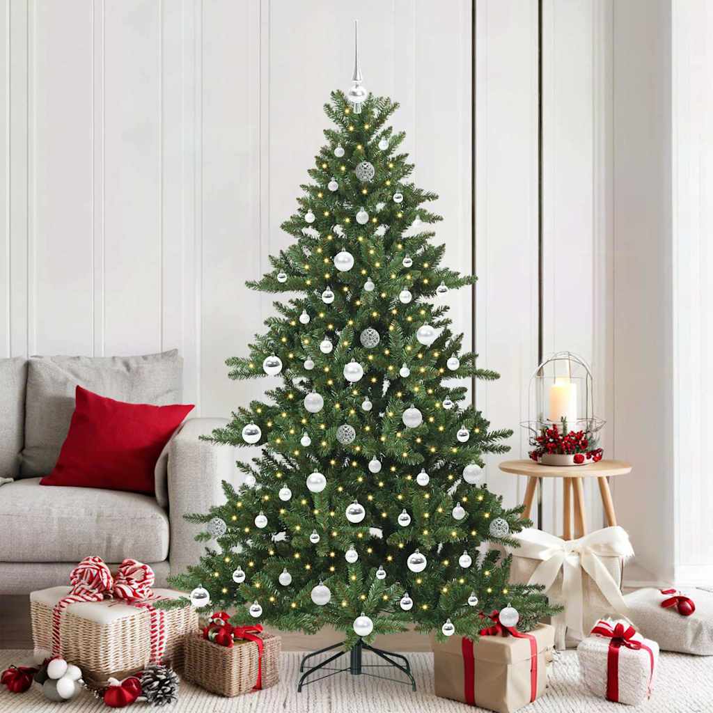 vidaXL Artificial Hinged Christmas Tree Green 180 cm PVC