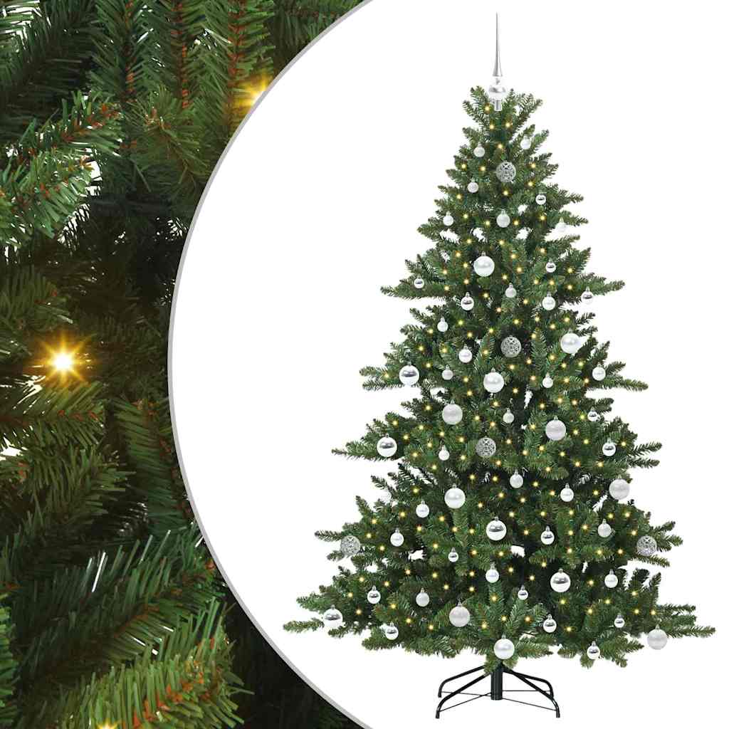 vidaXL Artificial Hinged Christmas Tree Green 180 cm PVC