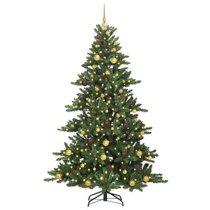 vidaXL Artificial Hinged Christmas Tree Green 210 cm PVC and Steel