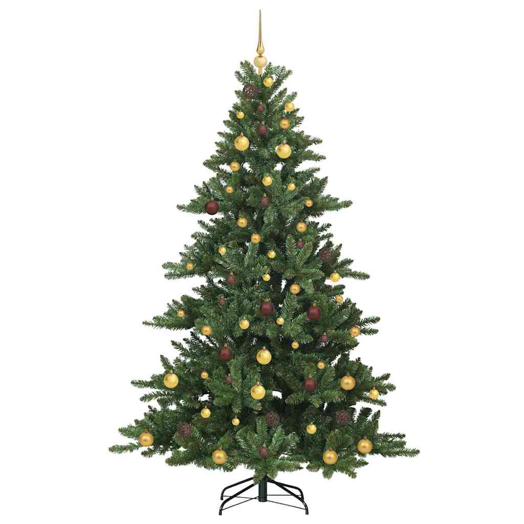 vidaXL Artificial Hinged Christmas Tree Green 210 cm PVC and Steel