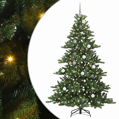 vidaXL Artificial Hinged Christmas Tree Green 210 cm PVC and Steel