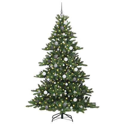 vidaXL Artificial Hinged Christmas Tree Green 210 cm PVC and Steel