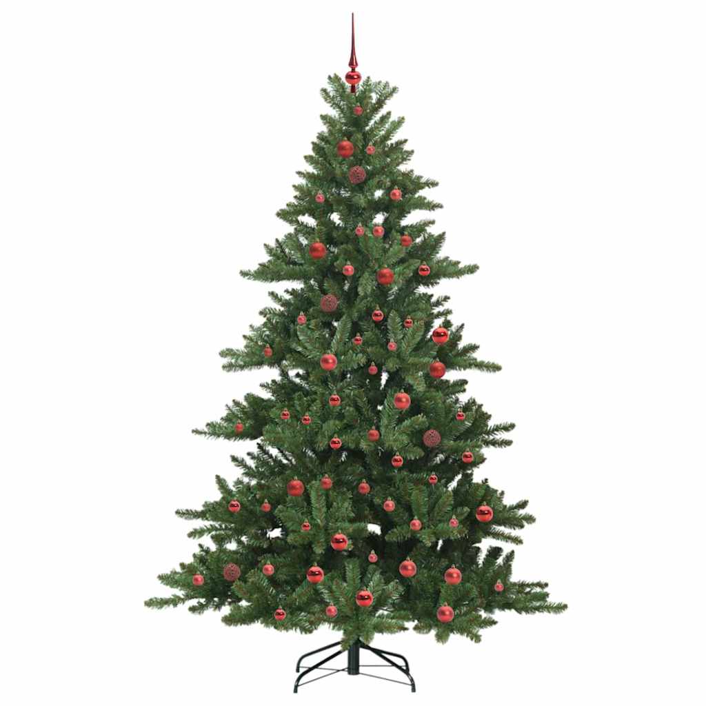 vidaXL Artificial Hinged Christmas Tree Green 210 cm PVC and Steel