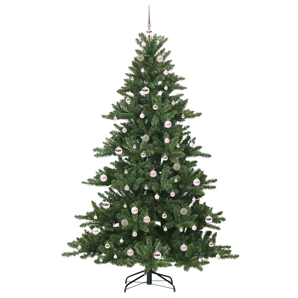 vidaXL Artificial Hinged Christmas Tree Green 210 cm PVC and Steel