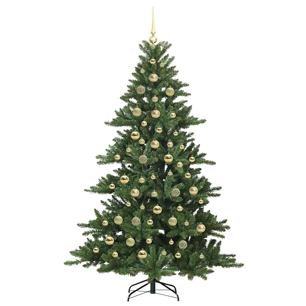 vidaXL Artificial Hinged Christmas Tree Green 210 cm PVC and Steel