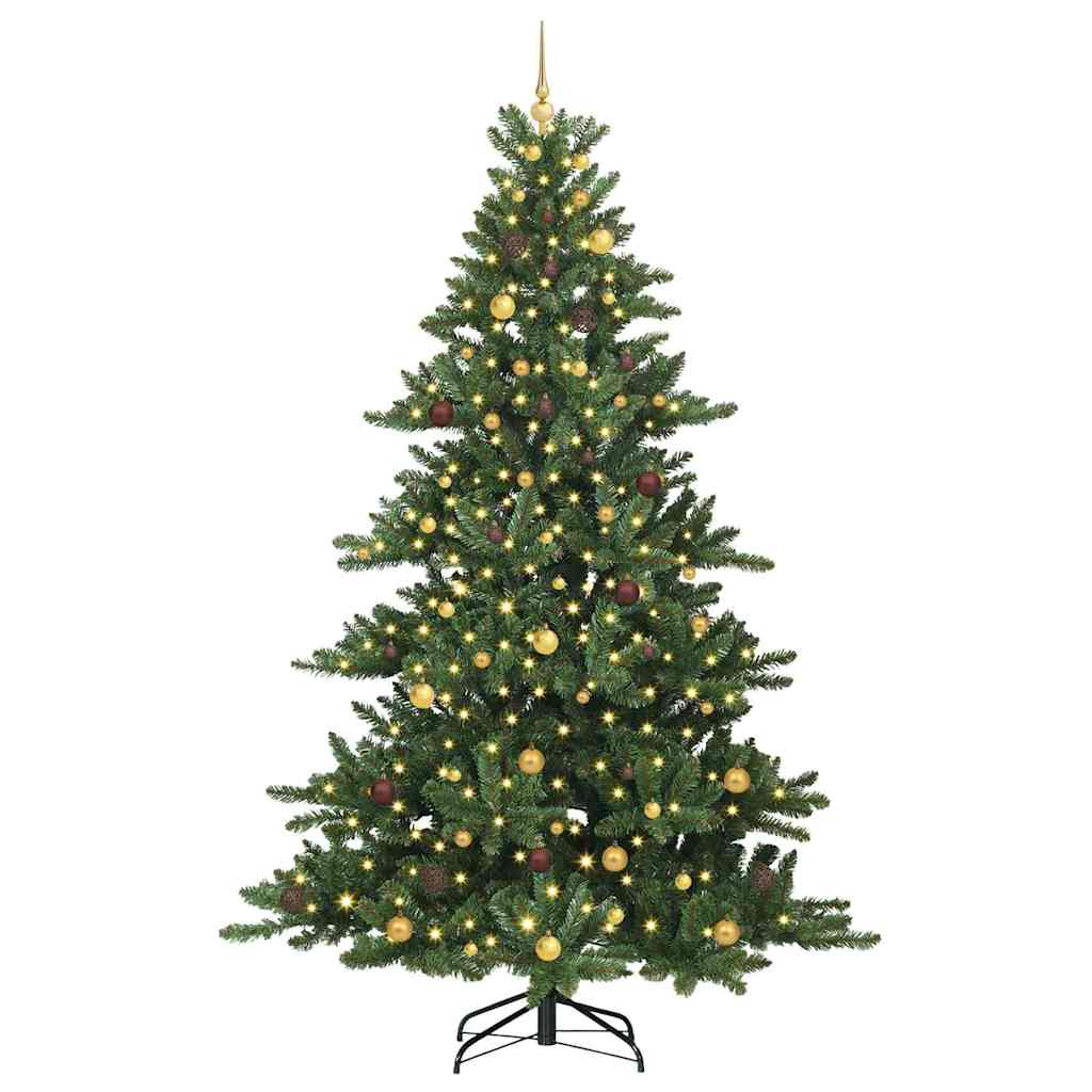 vidaXL Artificial Hinged Christmas Tree Green 240 cm PVC and Steel