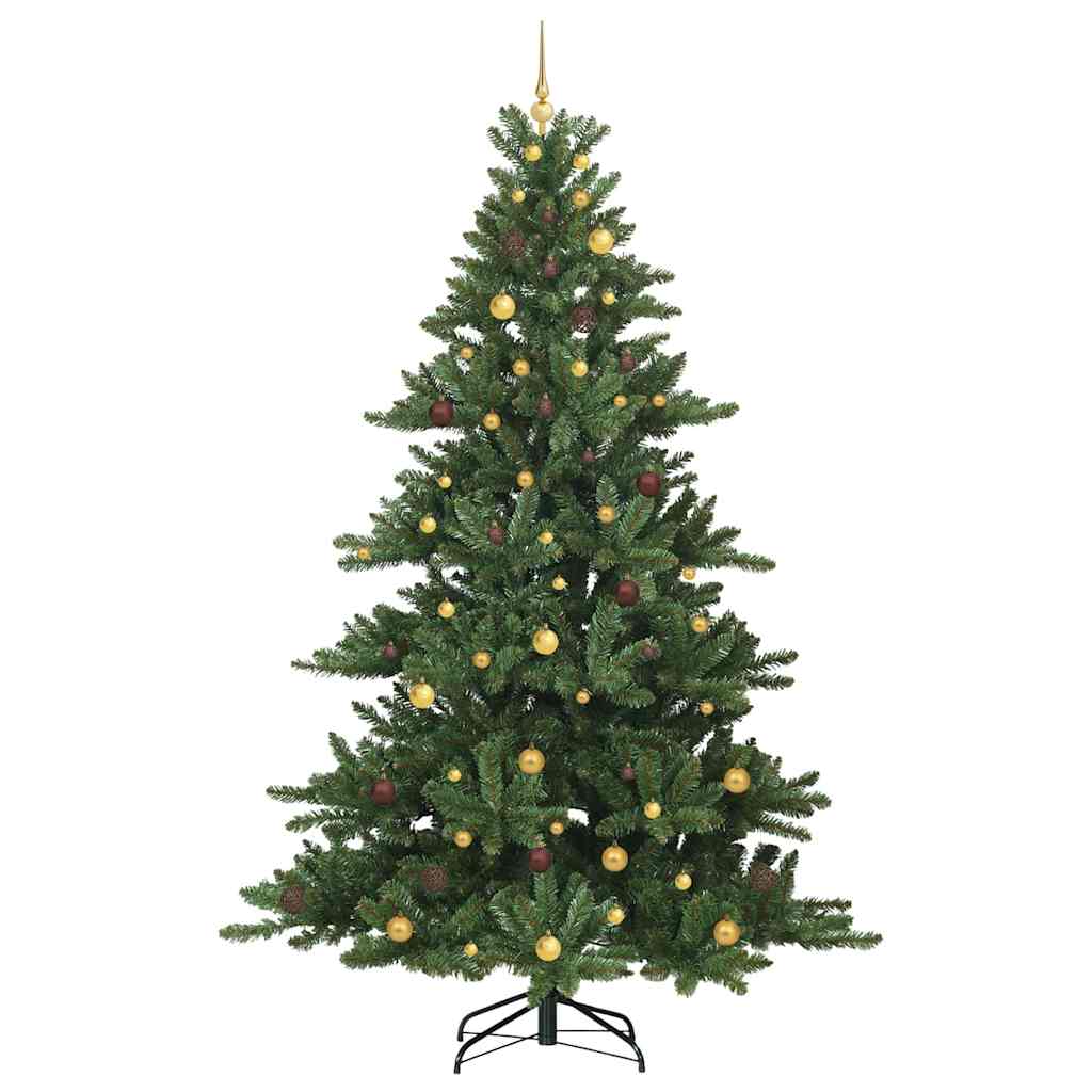 vidaXL Artificial Hinged Christmas Tree Green 240 cm PVC and Steel