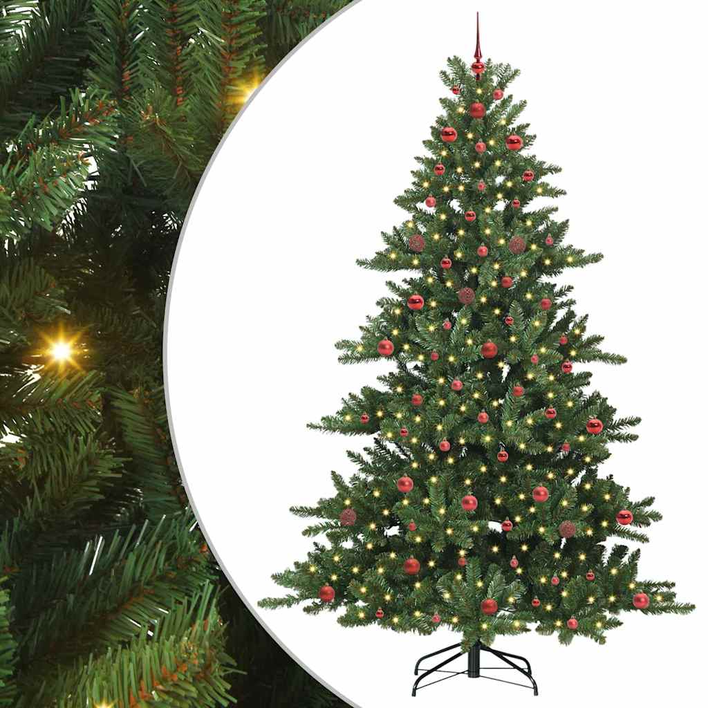 vidaXL Artificial Hinged Christmas Tree Green 240 cm PVC and Steel