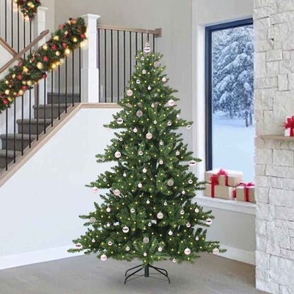 vidaXL Artificial Hinged Christmas Tree Green 240 cm PVC and Steel
